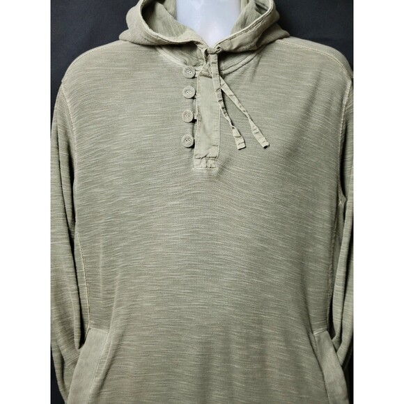 Fossil Y2K Mens Knit Hoodie Henley w Pockets Surfer Boarder Green Size L HTF VGC - Picture 6 of 16